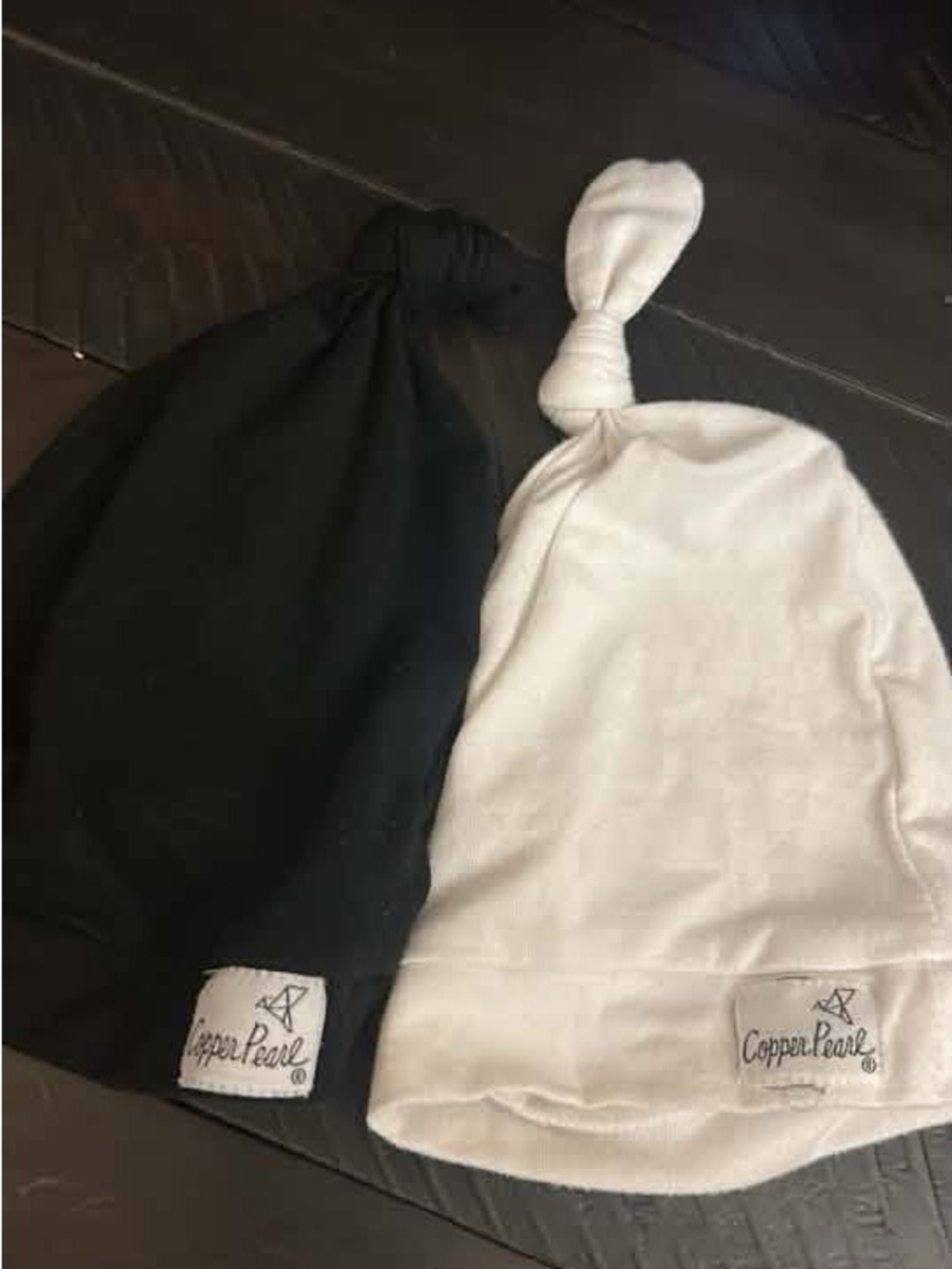 Copper Pearl Kids Knot Beanie - Black and White